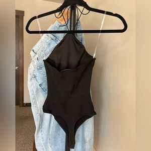 Vici Black Halter Thong Body Suit